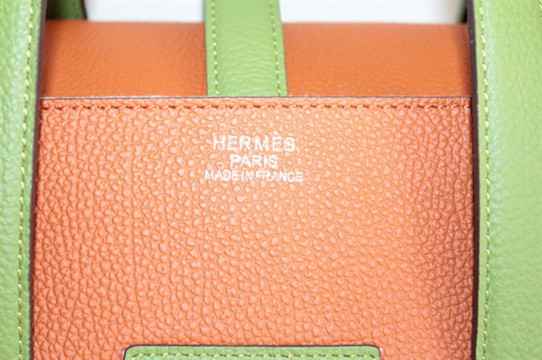 Best Hermes FeuDou Bag Orange/Green 509095